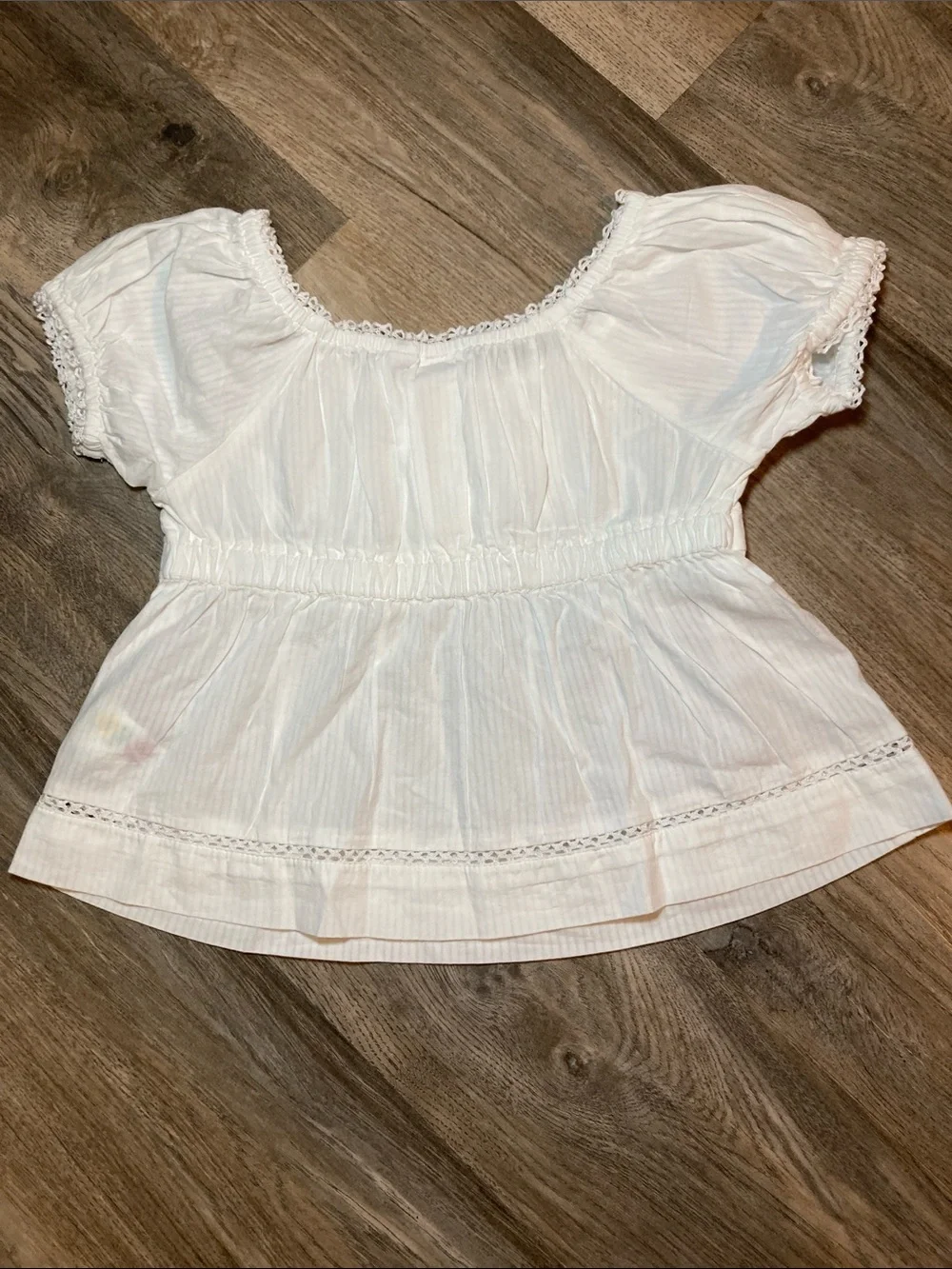 GAP Kids White Peasant-Style Cotton Blouse